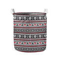 Skull Knitted Pattern Print Collapsible Laundry Basket