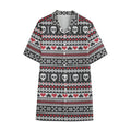 Skull Knitted Pattern Print Cotton Hawaiian Shirt