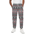 Skull Knitted Pattern Print Cotton Sweatpants