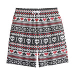 Skull Knitted Pattern Print Cotton Shorts