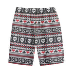 Skull Knitted Pattern Print Cotton Shorts