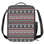 Skull Knitted Pattern Print Crossbody Lunch Bag