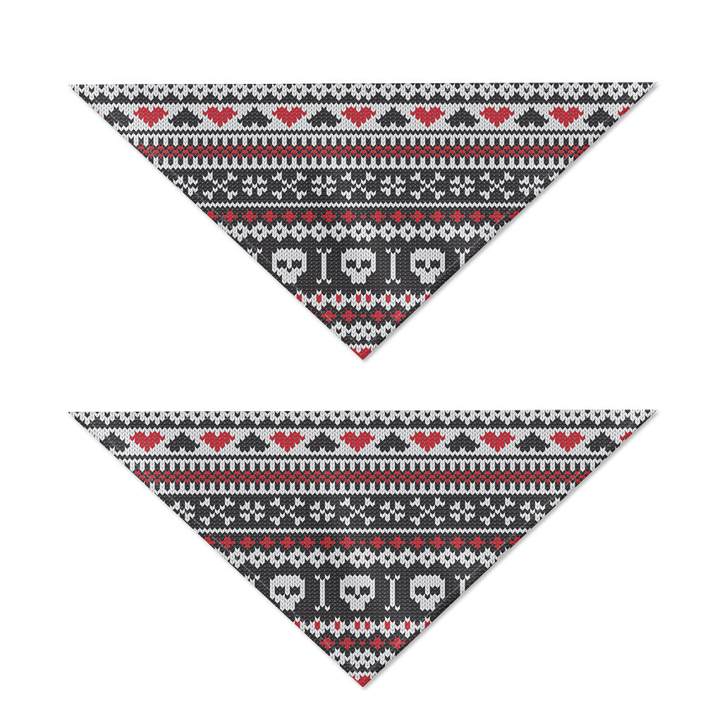 Skull Knitted Pattern Print Dog Bandana