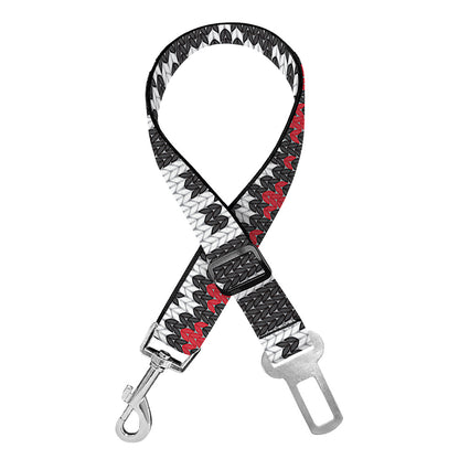 Skull Knitted Pattern Print Dog Seat Belt