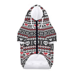 Skull Knitted Pattern Print Dog Zip Up Hoodie