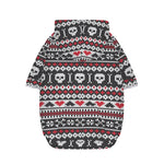 Skull Knitted Pattern Print Dog Zip Up Hoodie
