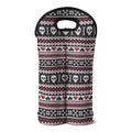 Skull Knitted Pattern Print Double Neoprene Wine Tote