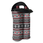 Skull Knitted Pattern Print Double Neoprene Wine Tote