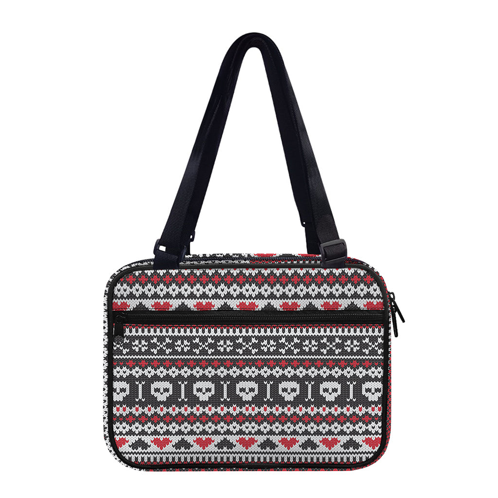 Skull Knitted Pattern Print Double Strap Bible Bag