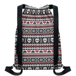 Skull Knitted Pattern Print Drawstring Backpack