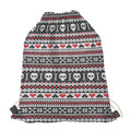 Skull Knitted Pattern Print Drawstring Bag
