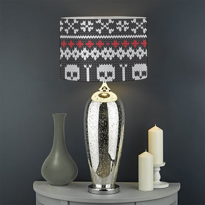 Skull Knitted Pattern Print Drum Lamp Shade