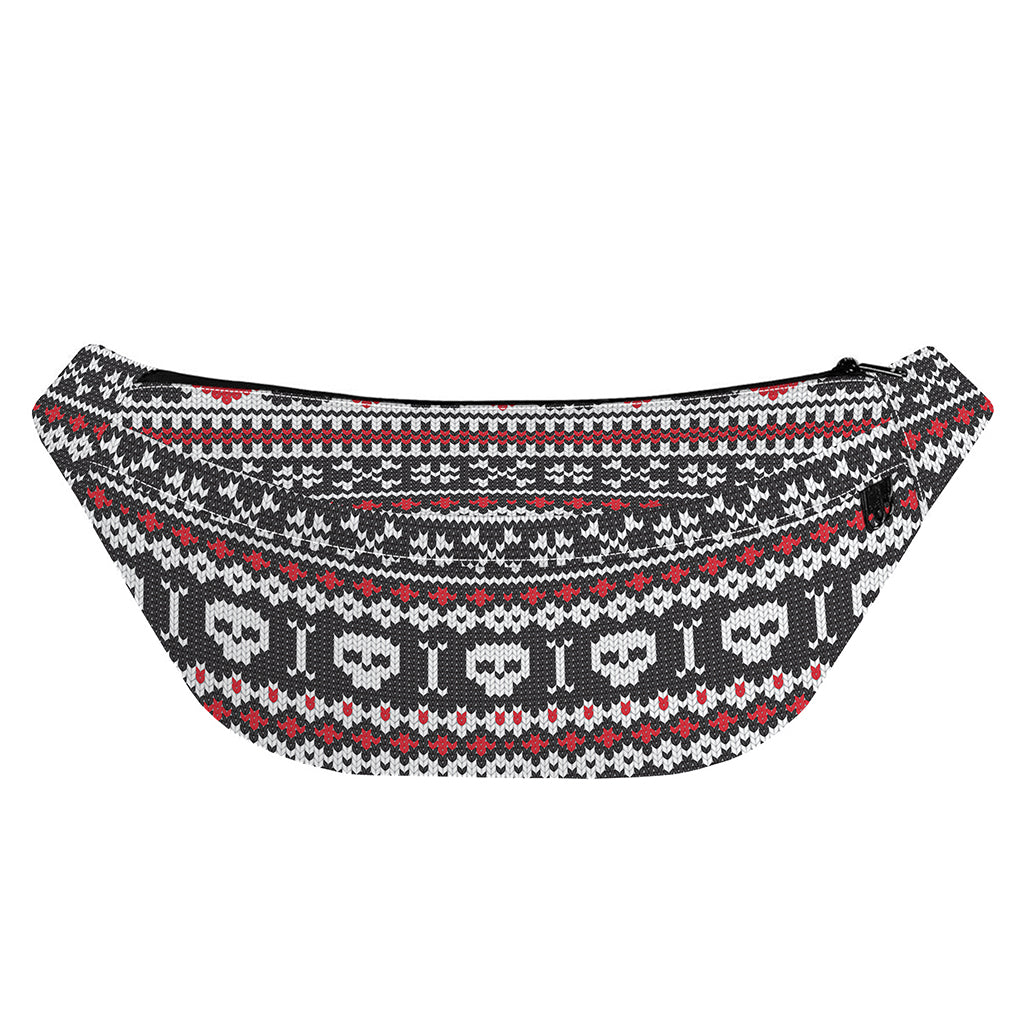 Skull Knitted Pattern Print Fanny Pack