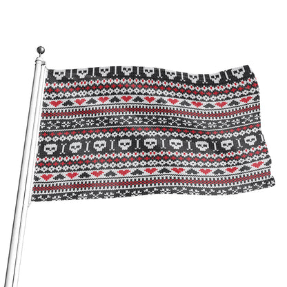 Skull Knitted Pattern Print Flag