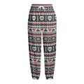 Skull Knitted Pattern Print Fleece Lined Knit Pants