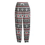 Skull Knitted Pattern Print Fleece Lined Knit Pants