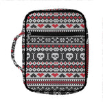 Skull Knitted Pattern Print Front Pocket Bible Bag