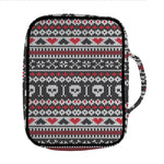 Skull Knitted Pattern Print Front Pocket Bible Bag