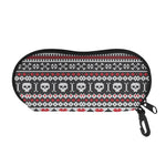 Skull Knitted Pattern Print Glasses Case