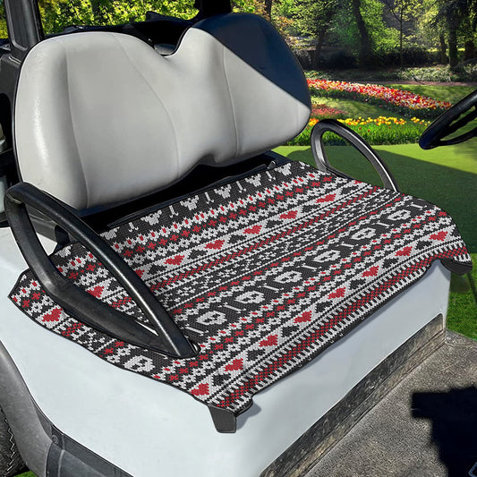 Skull Knitted Pattern Print Golf Cart Seat Cover