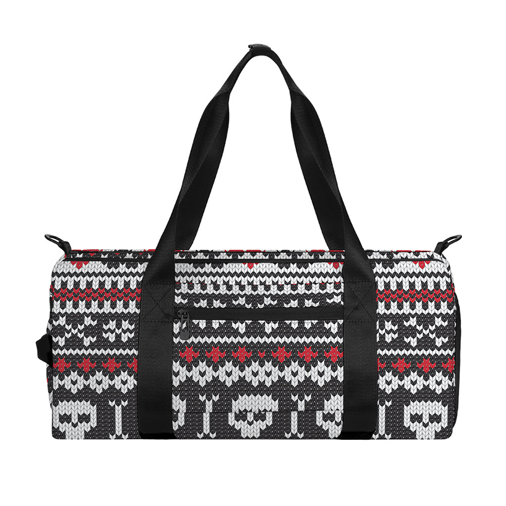 Skull Knitted Pattern Print Gym Bag