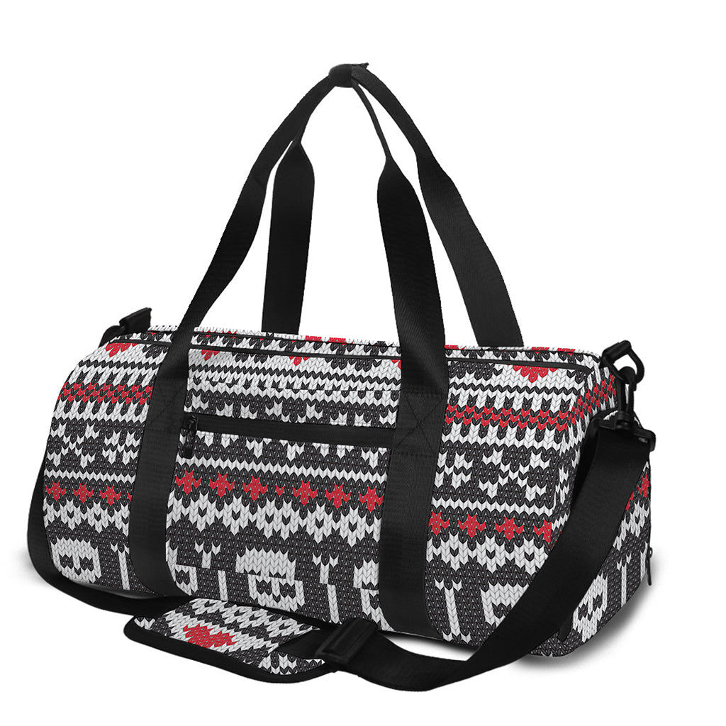 Skull Knitted Pattern Print Gym Bag