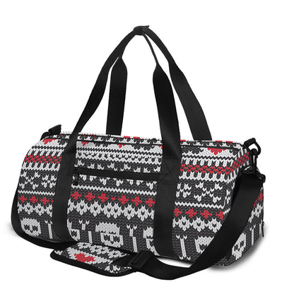 Skull Knitted Pattern Print Gym Bag