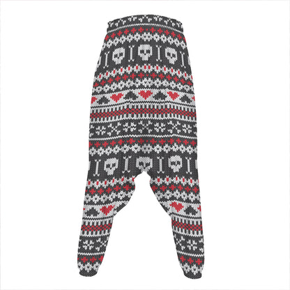 Skull Knitted Pattern Print Hammer Pants