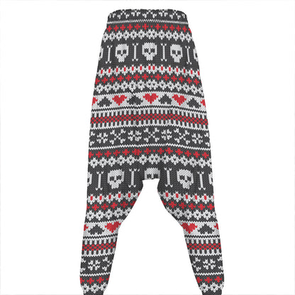 Skull Knitted Pattern Print Hammer Pants