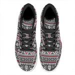 Skull Knitted Pattern Print High Top Leather Sneakers