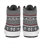 Skull Knitted Pattern Print High Top Leather Sneakers