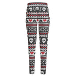 Skull Knitted Pattern Print High-Waisted Pocket Leggings