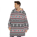 Skull Knitted Pattern Print Hoodie Blanket