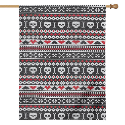 Skull Knitted Pattern Print House Flag