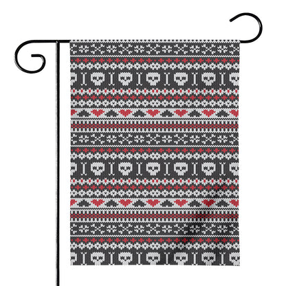Skull Knitted Pattern Print House Flag