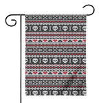 Skull Knitted Pattern Print House Flag