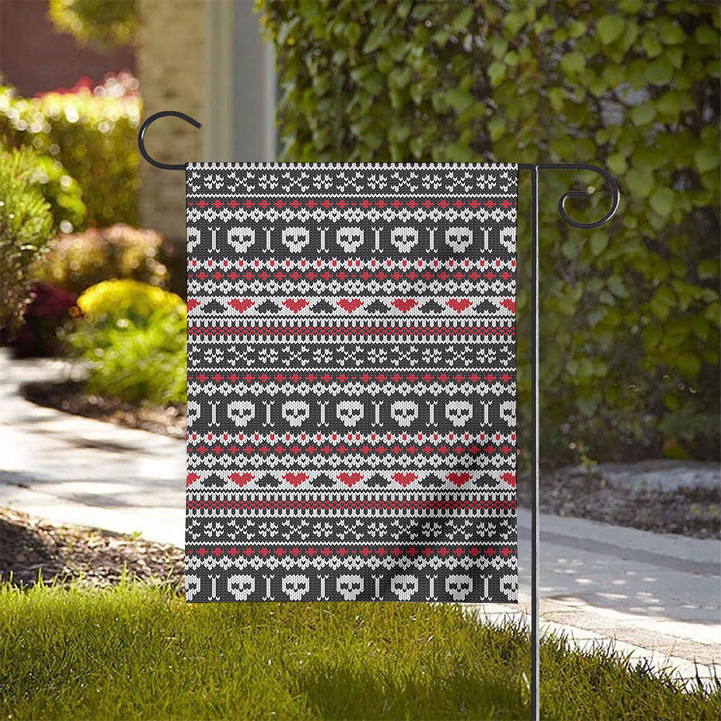 Skull Knitted Pattern Print House Flag