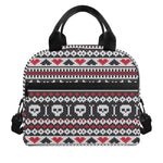 Skull Knitted Pattern Print Insulated Lunch Bag