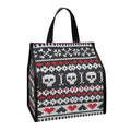 Skull Knitted Pattern Print Insulated Lunch Tote