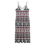 Skull Knitted Pattern Print Jersey Midi Cami Dress