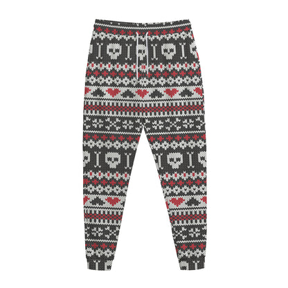 Skull Knitted Pattern Print Jogger Pants