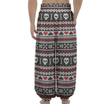 Skull Knitted Pattern Print Lantern Pants