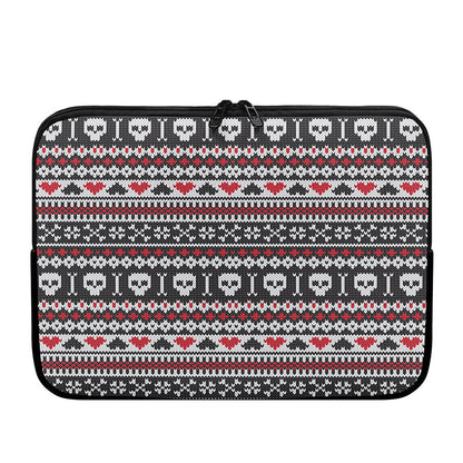 Skull Knitted Pattern Print Laptop Sleeve