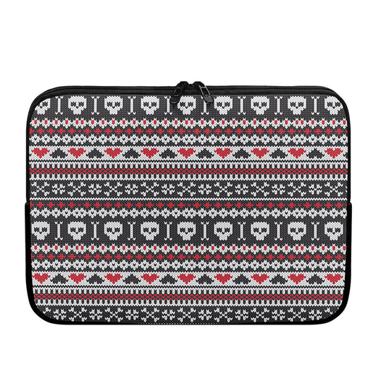 Skull Knitted Pattern Print Laptop Sleeve