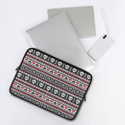 Skull Knitted Pattern Print Laptop Sleeve