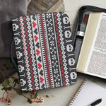 Skull Knitted Pattern Print Leather Bible Cover