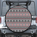 Skull Knitted Pattern Print Leather Spare Tire Cover