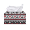 Skull Knitted Pattern Print Leather Tissue Box Cover
