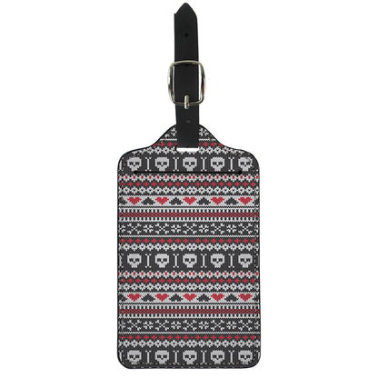 Skull Knitted Pattern Print Luggage Tag