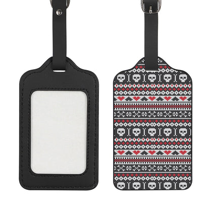 Skull Knitted Pattern Print Luggage Tag